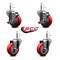 Service Caster 3.5'' Red Poly Wheel Swivel 7/16'' Grip Ring Stem Caster Set 2 Brakes, 4PK GR20S3514-PPUB-RED-TLB-716138-2-S-2 - alternate 4